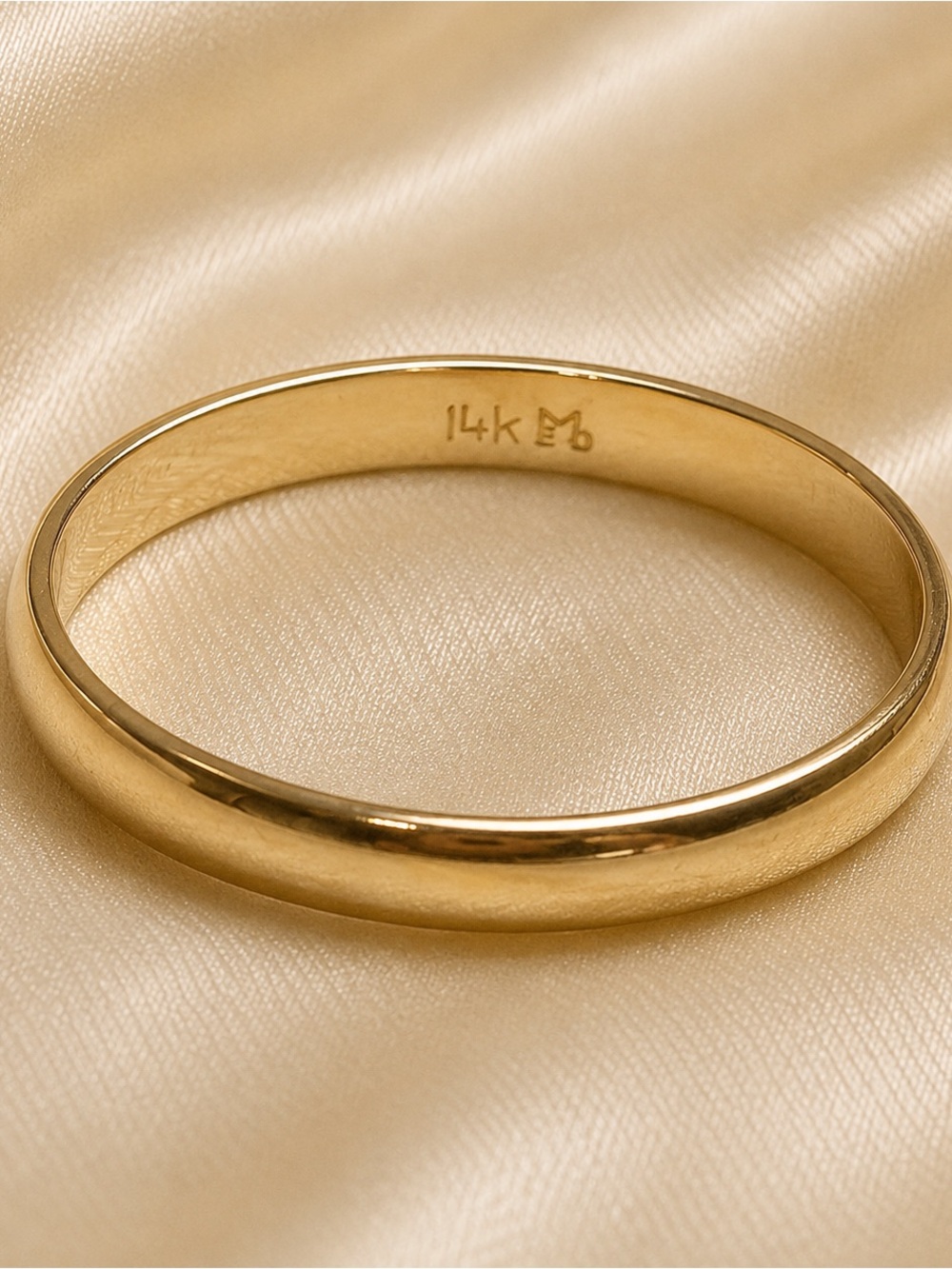 14K Gold Classic Rounded Band Ring - Yellow Gold